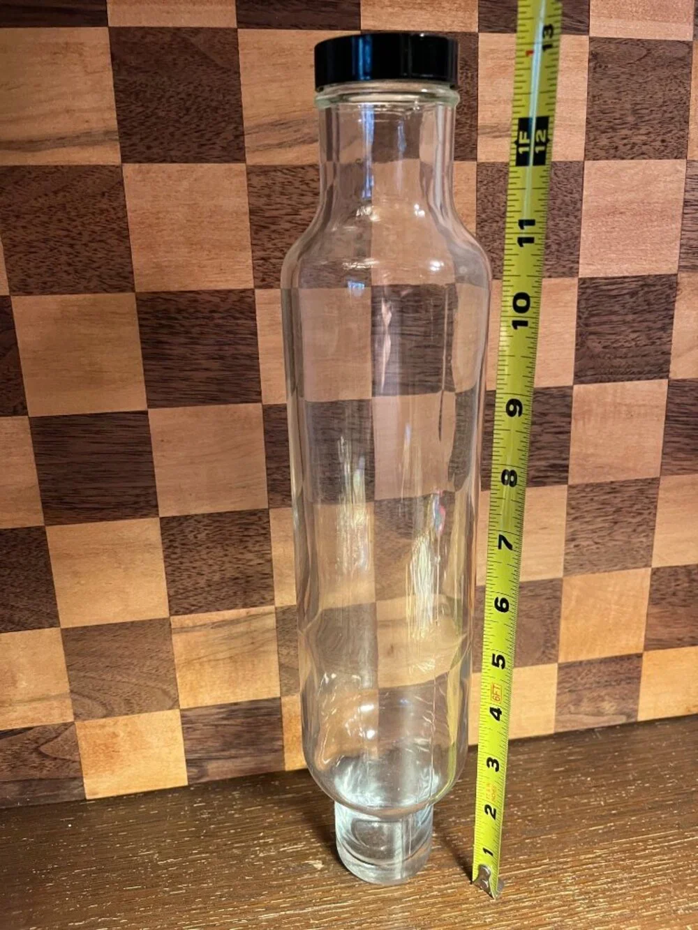 Vintage Clear Glass Ice Water Pastry Rolling Pin A864